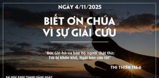 BIẾT ƠN CHÚA VÌ SỰ GIẢI CỨU-04/11/25