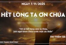 HẾT LÒNG TẠ ƠN CHÚA-7/11/25