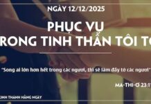 PHỤC VỤ TRONG TINH THẦN TÔI TỚ-12/12/25