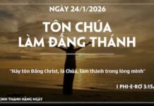 TÔN CHÚA LÀM ĐẤNG THÁNH-24/1/26