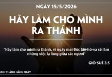 HÃY LÀM CHO MÌNH RA THÁNH-15/5/26
