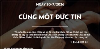 CÙNG MỘT ĐỨC TIN-30/7/26