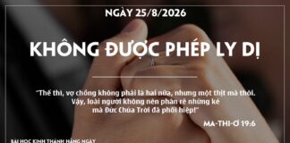 KHÔNG ĐƯỢC PHÉP LY DỊ-25/8/26