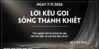 LỜI KÊU GỌI SỐNG THÁNH KHIẾT-7/9/26
