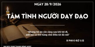 TÂM TÌNH NGƯỜI DẠY ĐẠO-28/9/26