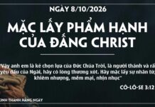 MẶC LẤY PHẨM HẠNH CỦA ĐẤNG CHRIST-8/10/26